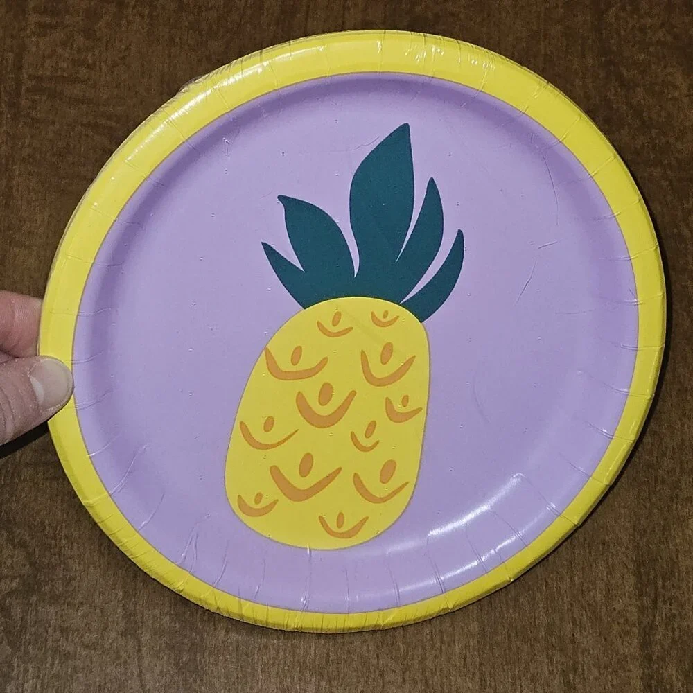 NEW 3 Pkgs Summer Paper Plates Lot Pineapple Popsicles Stars 4th July Picnic